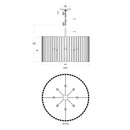 Varaluz - 387P08MBH - Eight Light Pendant - Suratto - Matte Black/Honey Blonde