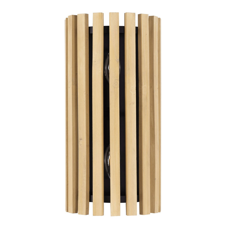 Two Light Wall Sconce<br /><span style="color:#4AB0CE;">Entrega: 4-10 dias en USA</span><br /><span style="color:#4AB0CE;font-size:60%;">PREGUNTE POR ENTREGA EN PANAMA</span><br />Collection: Suratto<br />Finish: Matte Black/Honey Blonde