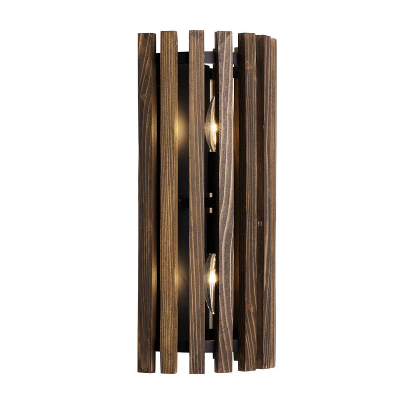 Two Light Wall Sconce<br /><span style="color:#4AB0CE;">Entrega: 11-12 semanas en USA</span><br /><span style="color:#4AB0CE;font-size:60%;">PREGUNTE POR ENTREGA EN PANAMA</span><br />Collection: Suratto<br />Finish: Matte Black/Medium Walnut