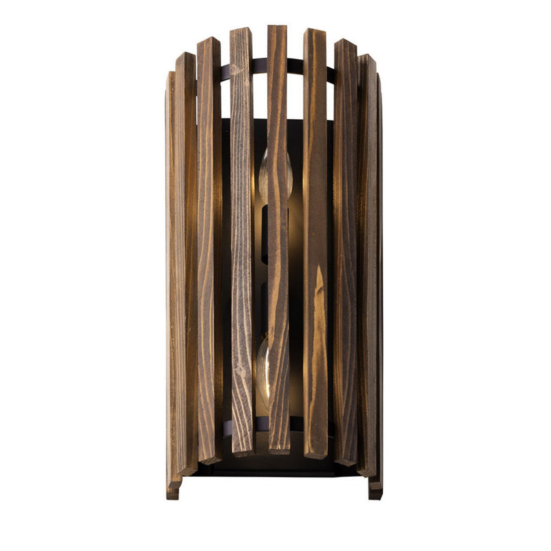 Two Light Wall Sconce<br /><span style="color:#4AB0CE;">Entrega: 7-8 semanas en USA</span><br /><span style="color:#4AB0CE;font-size:60%;">PREGUNTE POR ENTREGA EN PANAMA</span><br />Collection: Suratto<br />Finish: Matte Black/Medium Walnut