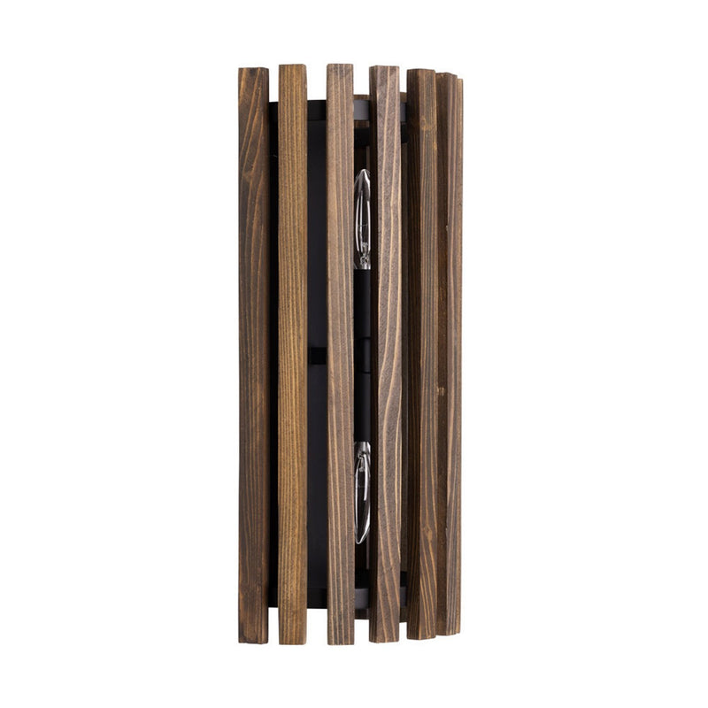 Two Light Wall Sconce<br /><span style="color:#4AB0CE;">Entrega: 11-12 semanas en USA</span><br /><span style="color:#4AB0CE;font-size:60%;">PREGUNTE POR ENTREGA EN PANAMA</span><br />Collection: Suratto<br />Finish: Matte Black/Medium Walnut