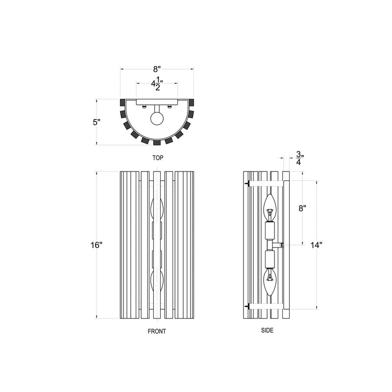 Varaluz - 387W02MBW - Two Light Wall Sconce - Suratto - Matte Black/Medium Walnut