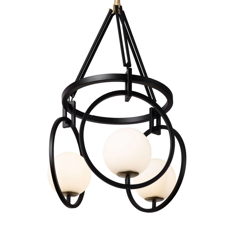 Three Light Pendant<br /><span style="color:#4AB0CE;">Entrega: 4-10 dias en USA</span><br /><span style="color:#4AB0CE;font-size:60%;">PREGUNTE POR ENTREGA EN PANAMA</span><br />Collection: Stopwatch<br />Finish: Matte Black/French Gold