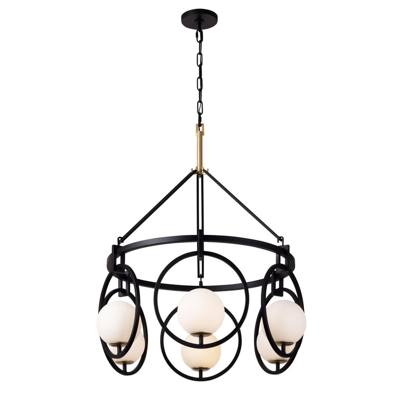 Six Light Pendant<br /><span style="color:#4AB0CE;">Entrega: 4-10 dias en USA</span><br /><span style="color:#4AB0CE;font-size:60%;">PREGUNTE POR ENTREGA EN PANAMA</span><br />Collection: Stopwatch<br />Finish: Matte Black/French Gold