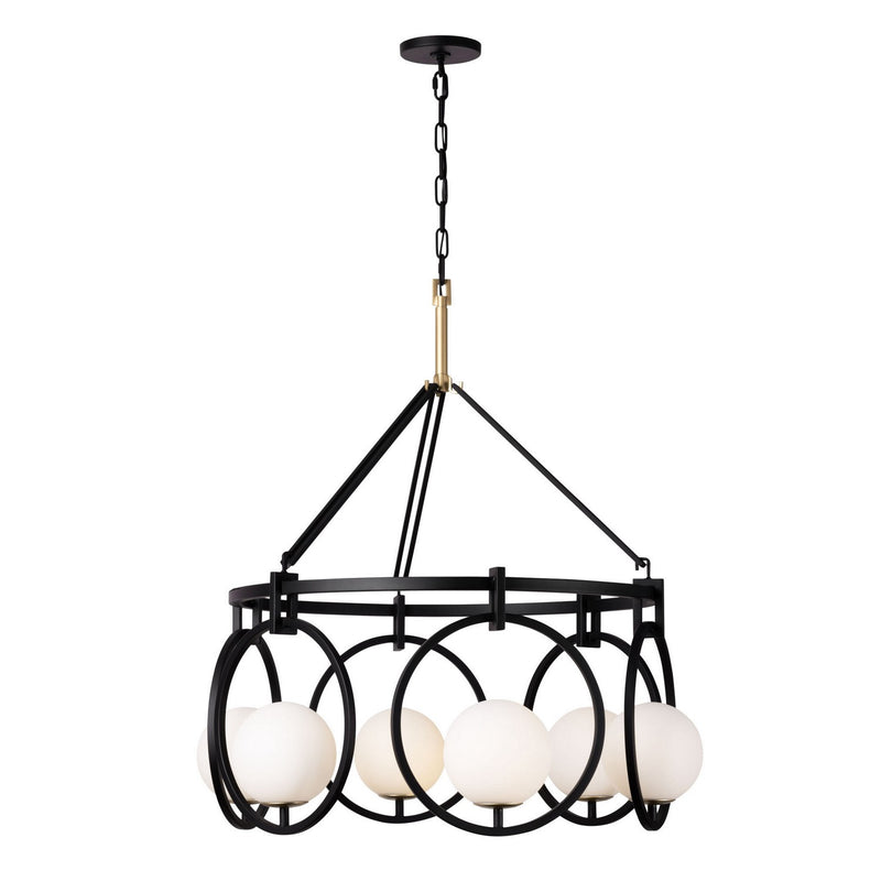 Six Light Pendant<br /><span style="color:#4AB0CE;">Entrega: 4-10 dias en USA</span><br /><span style="color:#4AB0CE;font-size:60%;">PREGUNTE POR ENTREGA EN PANAMA</span><br />Collection: Stopwatch<br />Finish: Matte Black/French Gold