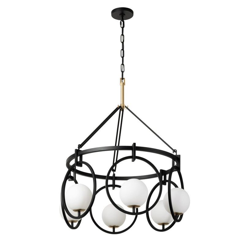 Six Light Pendant<br /><span style="color:#4AB0CE;">Entrega: 4-10 dias en USA</span><br /><span style="color:#4AB0CE;font-size:60%;">PREGUNTE POR ENTREGA EN PANAMA</span><br />Collection: Stopwatch<br />Finish: Matte Black/French Gold