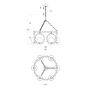 Varaluz - 388P06MBFG - Six Light Pendant - Stopwatch - Matte Black/French Gold