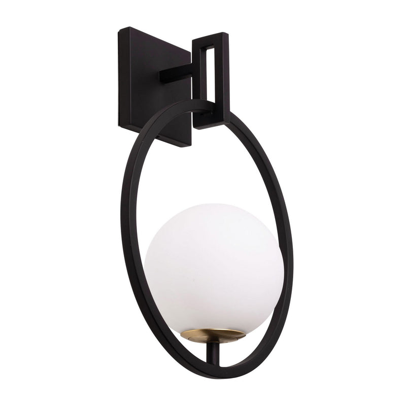 One Light Wall Sconce<br /><span style="color:#4AB0CE;">Entrega: 4-10 dias en USA</span><br /><span style="color:#4AB0CE;font-size:60%;">PREGUNTE POR ENTREGA EN PANAMA</span><br />Collection: Stopwatch<br />Finish: Matte Black/French Gold