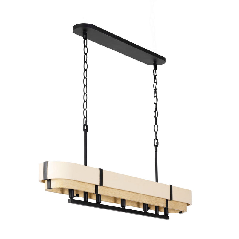 Five Light Linear Pendant<br /><span style="color:#4AB0CE;">Entrega: 4-10 dias en USA</span><br /><span style="color:#4AB0CE;font-size:60%;">PREGUNTE POR ENTREGA EN PANAMA</span><br />Collection: Blonde Moment<br />Finish: Matte Black/Honey/Medium Oak