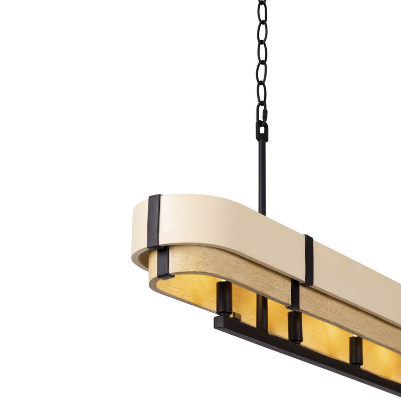 Five Light Linear Pendant<br /><span style="color:#4AB0CE;">Entrega: 4-10 dias en USA</span><br /><span style="color:#4AB0CE;font-size:60%;">PREGUNTE POR ENTREGA EN PANAMA</span><br />Collection: Blonde Moment<br />Finish: Matte Black/Honey/Medium Oak