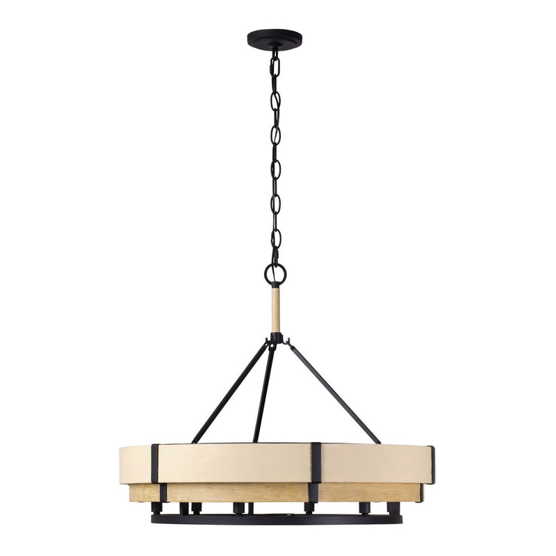 Six Light Pendant<br /><span style="color:#4AB0CE;">Entrega: 4-10 dias en USA</span><br /><span style="color:#4AB0CE;font-size:60%;">PREGUNTE POR ENTREGA EN PANAMA</span><br />Collection: Blonde Moment<br />Finish: Matte Black/Honey/Medium Oak