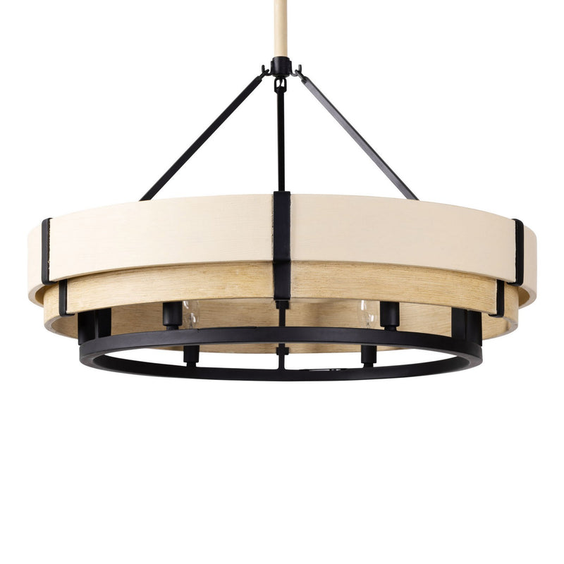 Six Light Pendant<br /><span style="color:#4AB0CE;">Entrega: 4-10 dias en USA</span><br /><span style="color:#4AB0CE;font-size:60%;">PREGUNTE POR ENTREGA EN PANAMA</span><br />Collection: Blonde Moment<br />Finish: Matte Black/Honey/Medium Oak