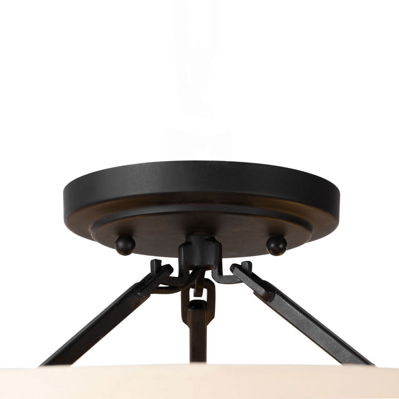 Three Light Semi-Flush Mount<br /><span style="color:#4AB0CE;">Entrega: 4-5 semanas en USA</span><br /><span style="color:#4AB0CE;font-size:60%;">PREGUNTE POR ENTREGA EN PANAMA</span><br />Collection: Blonde Moment<br />Finish: Matte Black/Honey/Medium...