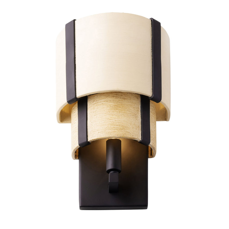 One Light Wall Sconce<br /><span style="color:#4AB0CE;">Entrega: 4-10 dias en USA</span><br /><span style="color:#4AB0CE;font-size:60%;">PREGUNTE POR ENTREGA EN PANAMA</span><br />Collection: Blonde Moment<br />Finish: Matte Black/Honey/Medium Oak