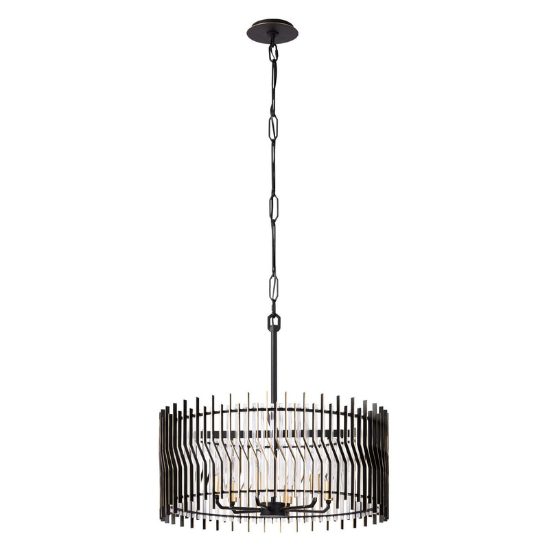 Six Light Pendant<br /><span style="color:#4AB0CE;">Entrega: 4-10 dias en USA</span><br /><span style="color:#4AB0CE;font-size:60%;">PREGUNTE POR ENTREGA EN PANAMA</span><br />Collection: Park Row<br />Finish: Matte Black/French Gold