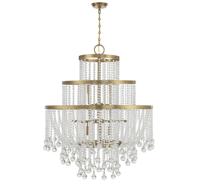 15 Light Chandelier<br /><span style="color:#4AB0CE;">Entrega: 4-10 dias en USA</span><br /><span style="color:#4AB0CE;font-size:60%;">PREGUNTE POR ENTREGA EN PANAMA</span><br />Collection: Luna<br />Finish: Warm Brass