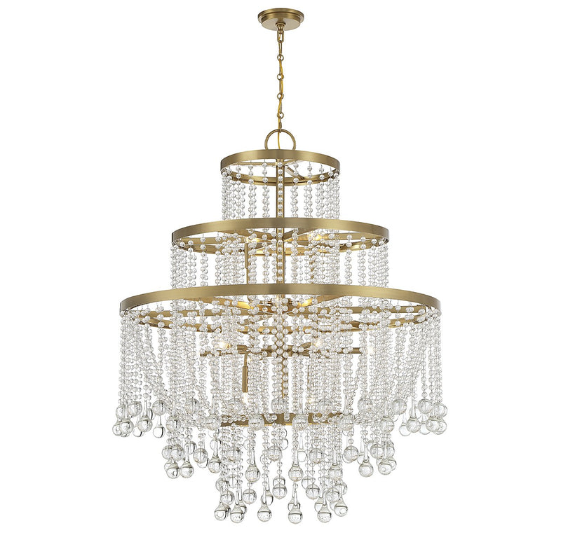 15 Light Chandelier<br /><span style="color:#4AB0CE;">Entrega: 4-10 dias en USA</span><br /><span style="color:#4AB0CE;font-size:60%;">PREGUNTE POR ENTREGA EN PANAMA</span><br />Collection: Luna<br />Finish: Warm Brass