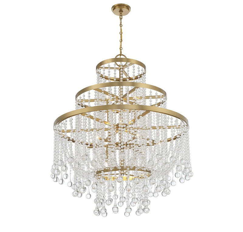 15 Light Chandelier<br /><span style="color:#4AB0CE;">Entrega: 4-10 dias en USA</span><br /><span style="color:#4AB0CE;font-size:60%;">PREGUNTE POR ENTREGA EN PANAMA</span><br />Collection: Luna<br />Finish: Warm Brass