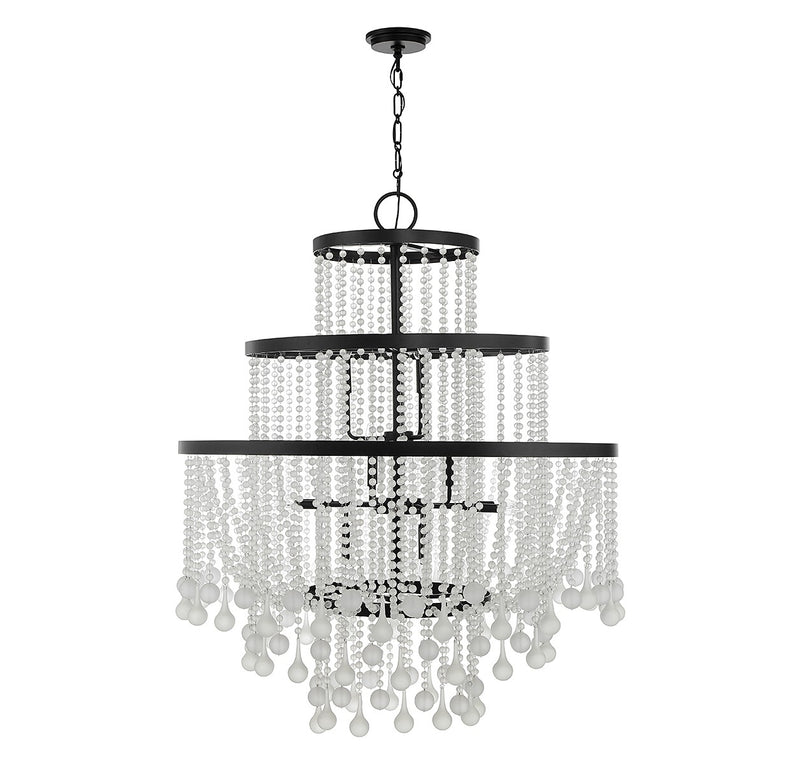 15 Light Chandelier<br /><span style="color:#4AB0CE;">Entrega: 4-10 dias en USA</span><br /><span style="color:#4AB0CE;font-size:60%;">PREGUNTE POR ENTREGA EN PANAMA</span><br />Collection: Luna<br />Finish: Matte Black