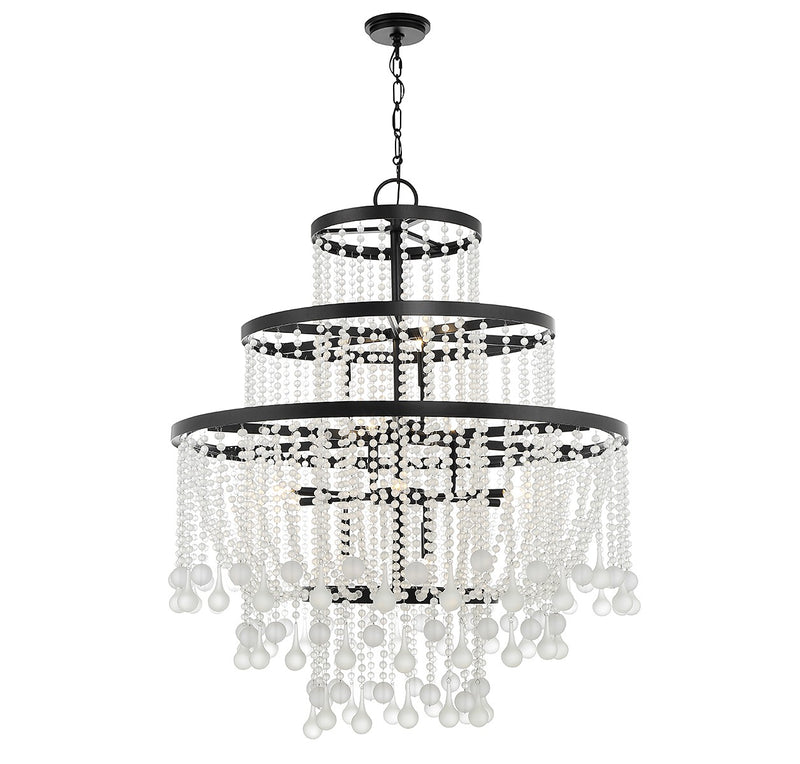 15 Light Chandelier<br /><span style="color:#4AB0CE;">Entrega: 4-10 dias en USA</span><br /><span style="color:#4AB0CE;font-size:60%;">PREGUNTE POR ENTREGA EN PANAMA</span><br />Collection: Luna<br />Finish: Matte Black