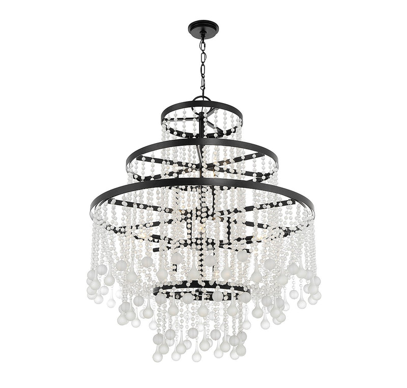 15 Light Chandelier<br /><span style="color:#4AB0CE;">Entrega: 4-10 dias en USA</span><br /><span style="color:#4AB0CE;font-size:60%;">PREGUNTE POR ENTREGA EN PANAMA</span><br />Collection: Luna<br />Finish: Matte Black