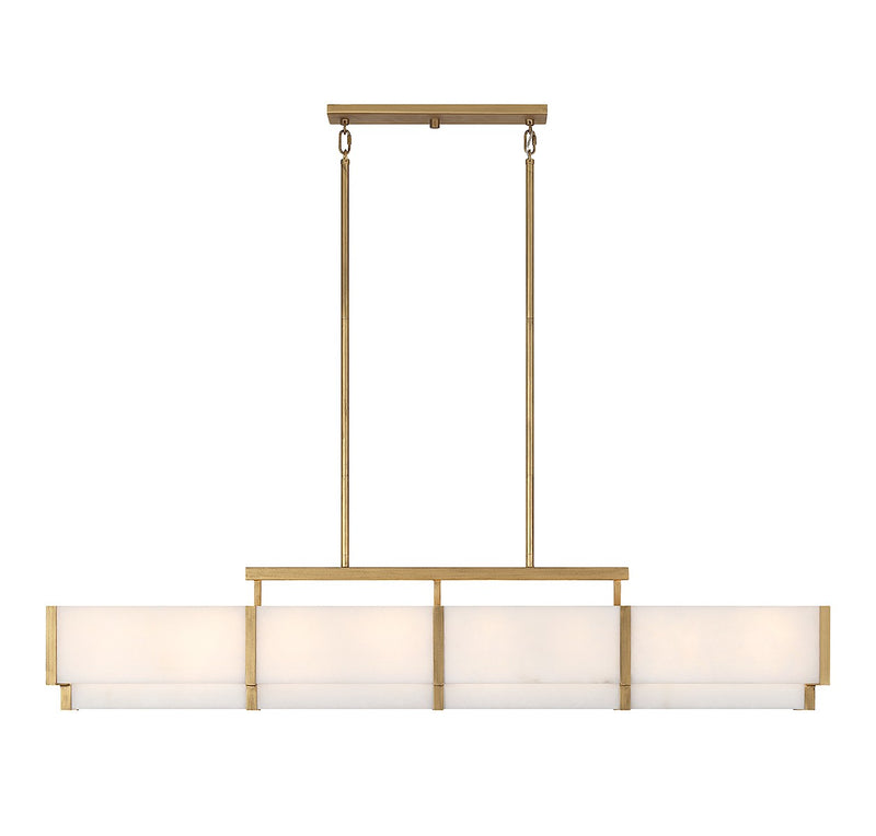 Eight Light Linear Chandelier<br /><span style="color:#4AB0CE;">Entrega: 2-3 semanas en USA</span><br /><span style="color:#4AB0CE;font-size:60%;">PREGUNTE POR ENTREGA EN PANAMA</span><br />Collection: Orleans<br />Finish: Distressed Gold