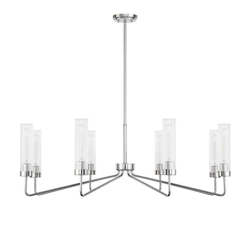 Eight Light Chandelier<br /><span style="color:#4AB0CE;">Entrega: 4-10 dias en USA</span><br /><span style="color:#4AB0CE;font-size:60%;">PREGUNTE POR ENTREGA EN PANAMA</span><br />Collection: Baker<br />Finish: Polished Nickel