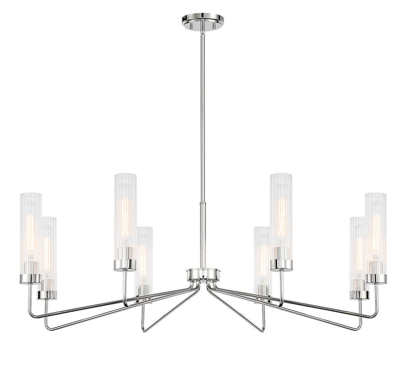 Eight Light Chandelier<br /><span style="color:#4AB0CE;">Entrega: 4-10 dias en USA</span><br /><span style="color:#4AB0CE;font-size:60%;">PREGUNTE POR ENTREGA EN PANAMA</span><br />Collection: Baker<br />Finish: Polished Nickel