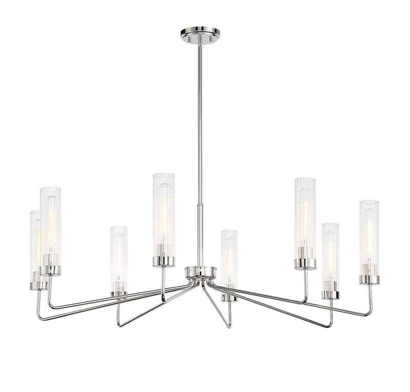 Eight Light Chandelier<br /><span style="color:#4AB0CE;">Entrega: 4-10 dias en USA</span><br /><span style="color:#4AB0CE;font-size:60%;">PREGUNTE POR ENTREGA EN PANAMA</span><br />Collection: Baker<br />Finish: Polished Nickel