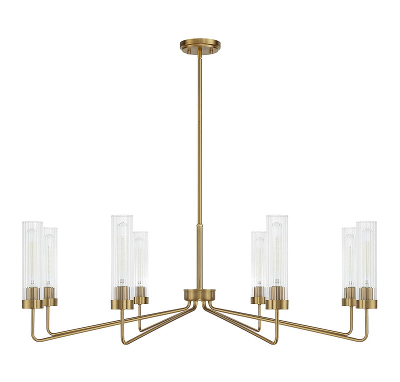 Eight Light Chandelier<br /><span style="color:#4AB0CE;">Entrega: 4-10 dias en USA</span><br /><span style="color:#4AB0CE;font-size:60%;">PREGUNTE POR ENTREGA EN PANAMA</span><br />Collection: Baker<br />Finish: Warm Brass