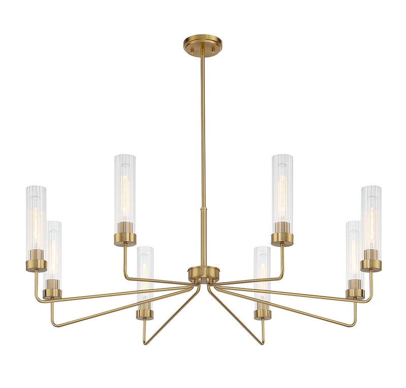 Eight Light Chandelier<br /><span style="color:#4AB0CE;">Entrega: 4-10 dias en USA</span><br /><span style="color:#4AB0CE;font-size:60%;">PREGUNTE POR ENTREGA EN PANAMA</span><br />Collection: Baker<br />Finish: Warm Brass