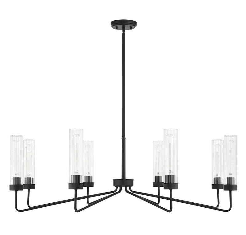 Eight Light Chandelier<br /><span style="color:#4AB0CE;">Entrega: 4-10 dias en USA</span><br /><span style="color:#4AB0CE;font-size:60%;">PREGUNTE POR ENTREGA EN PANAMA</span><br />Collection: Baker<br />Finish: Matte Black