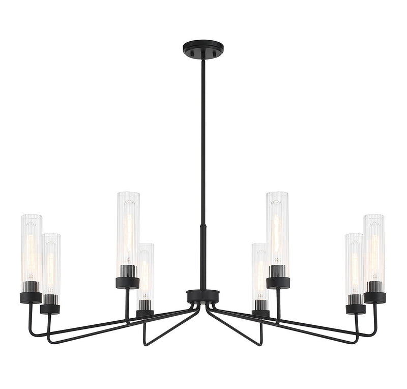Eight Light Chandelier<br /><span style="color:#4AB0CE;">Entrega: 4-10 dias en USA</span><br /><span style="color:#4AB0CE;font-size:60%;">PREGUNTE POR ENTREGA EN PANAMA</span><br />Collection: Baker<br />Finish: Matte Black