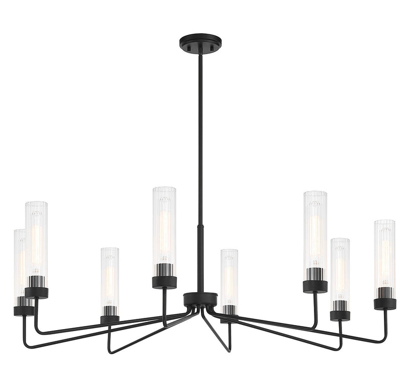 Eight Light Chandelier<br /><span style="color:#4AB0CE;">Entrega: 4-10 dias en USA</span><br /><span style="color:#4AB0CE;font-size:60%;">PREGUNTE POR ENTREGA EN PANAMA</span><br />Collection: Baker<br />Finish: Matte Black