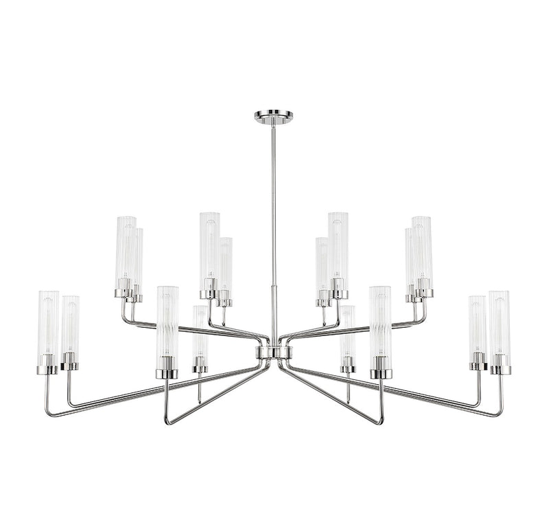 16 Light Chandelier<br /><span style="color:#4AB0CE;">Entrega: 4-10 dias en USA</span><br /><span style="color:#4AB0CE;font-size:60%;">PREGUNTE POR ENTREGA EN PANAMA</span><br />Collection: Baker<br />Finish: Polished Nickel