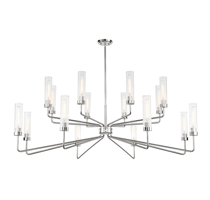 16 Light Chandelier<br /><span style="color:#4AB0CE;">Entrega: 4-10 dias en USA</span><br /><span style="color:#4AB0CE;font-size:60%;">PREGUNTE POR ENTREGA EN PANAMA</span><br />Collection: Baker<br />Finish: Polished Nickel