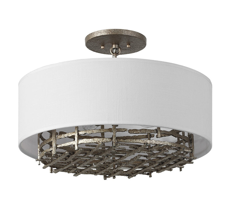 Four Light Convertible Semi-Flush or Pendant<br /><span style="color:#4AB0CE;">Entrega: 4-10 dias en USA</span><br /><span style="color:#4AB0CE;font-size:60%;">PREGUNTE POR ENTREGA EN PANAMA</span><br />Collection: Cameo<br />Finish: Campagne Luxe