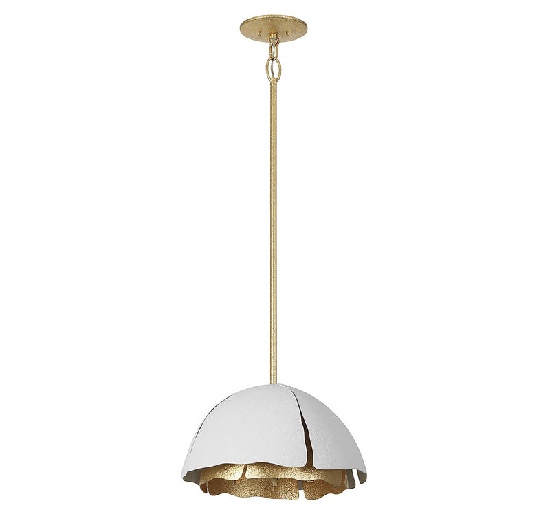 Three Light Pendant<br /><span style="color:#4AB0CE;">Entrega: 4-10 dias en USA</span><br /><span style="color:#4AB0CE;font-size:60%;">PREGUNTE POR ENTREGA EN PANAMA</span><br />Collection: Brewster<br />Finish: Cavalier Gold with Royal White