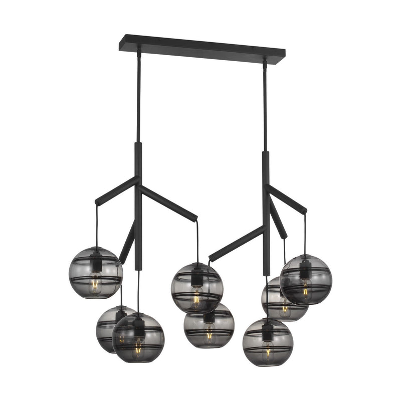 Eight Light Chandelier<br /><span style="color:#4AB0CE;">Entrega: 4-10 dias en USA</span><br /><span style="color:#4AB0CE;font-size:60%;">PREGUNTE POR ENTREGA EN PANAMA</span><br />Collection: Sedona<br />Finish: Nightshade Black