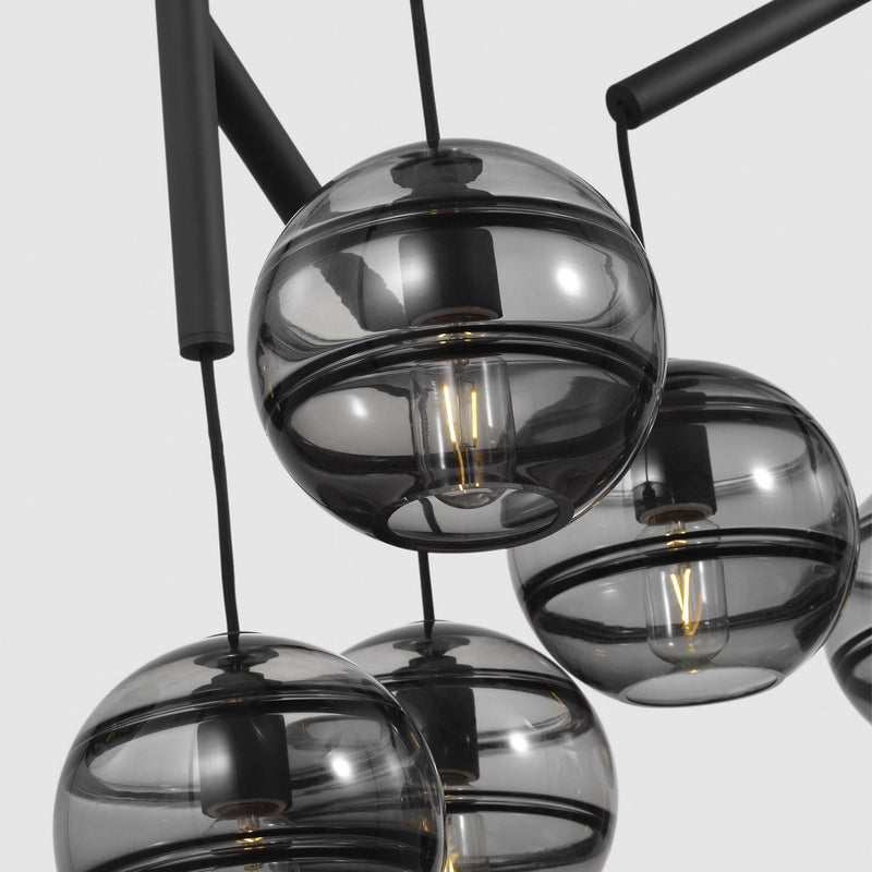 Visual Comfort Modern - 700SDNMPL3KB - 12 Light Chandelier - Sedona - Nightshade Black