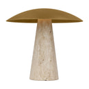 LED Table Lamp<br /><span style="color:#4AB0CE;">Entrega: 4-10 dias en USA</span><br /><span style="color:#4AB0CE;font-size:60%;">PREGUNTE POR ENTREGA EN PANAMA</span><br />Collection: Aegis<br />Finish: Natural Brass/Natural Travertine