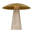 Visual Comfort Modern - SLTB34327NB/NT - LED Table Lamp - Aegis - Natural Brass/Natural Travertine