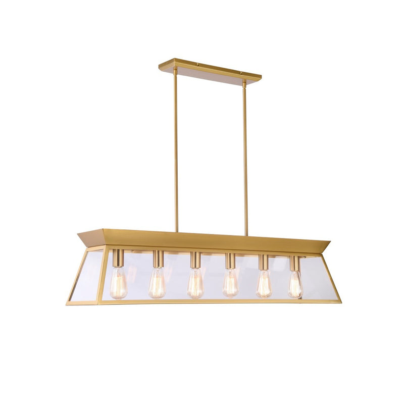 Artcraft Canada - AC11854BB - Six Light Island Chandelier - Lucian - Brushed Brass