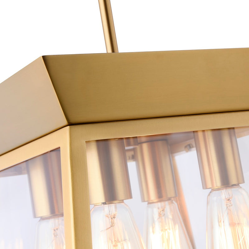 Four Light Chandelier<br /><span style="color:#4AB0CE;">Entrega: 4-10 dias en USA</span><br /><span style="color:#4AB0CE;font-size:60%;">PREGUNTE POR ENTREGA EN PANAMA</span><br />Collection: Lucian<br />Finish: Brushed Brass