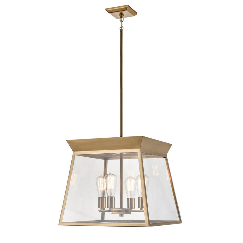 Four Light Chandelier<br /><span style="color:#4AB0CE;">Entrega: 4-10 dias en USA</span><br /><span style="color:#4AB0CE;font-size:60%;">PREGUNTE POR ENTREGA EN PANAMA</span><br />Collection: Lucian<br />Finish: Brushed Brass