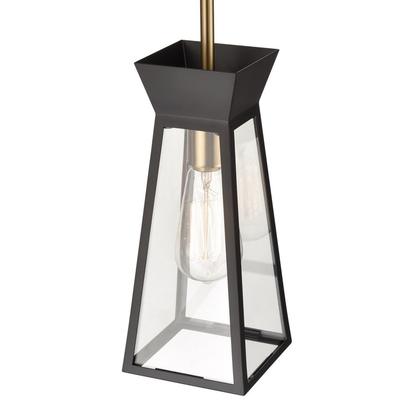 Artcraft Canada - AC11850BK - One Light Pendant - Lucian - Black and Brushed Brass