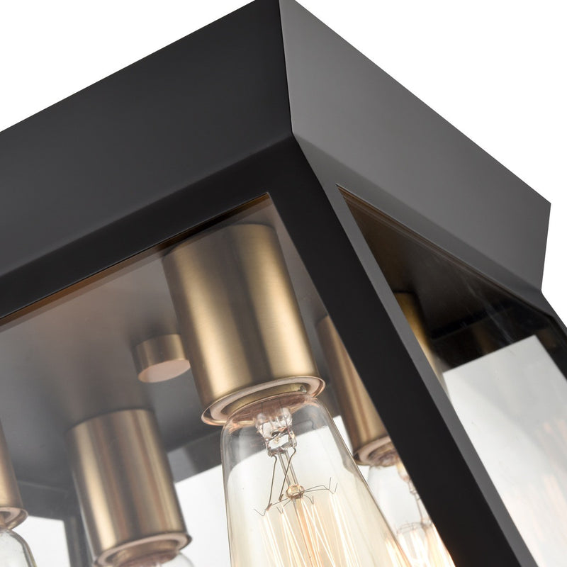 Artcraft Canada - AC11853BK - Four Light Flushmount - Lucian - Black and Brushed Brass