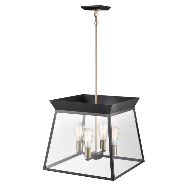 Four Light Chandelier<br /><span style="color:#4AB0CE;">Entrega: 4-10 dias en USA</span><br /><span style="color:#4AB0CE;font-size:60%;">PREGUNTE POR ENTREGA EN PANAMA</span><br />Collection: Lucian<br />Finish: Black and Brushed Brass