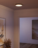 LED Flush Mount<br /><span style="color:#4AB0CE;">Entrega: 1-2 semanas en USA</span><br /><span style="color:#4AB0CE;font-size:60%;">PREGUNTE POR ENTREGA EN PANAMA</span><br />Collection: Adelaide<br />Finish: Aged Gold/Matte Black