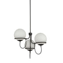 Three Light Chandelier<br /><span style="color:#4AB0CE;">Entrega: 4-10 dias en USA</span><br /><span style="color:#4AB0CE;font-size:60%;">PREGUNTE POR ENTREGA EN PANAMA</span><br />Collection: Alba<br />Finish: Matte Black/Opal Glass